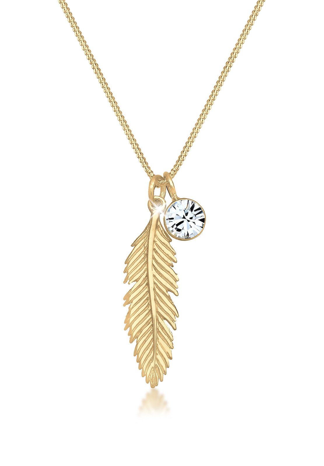 Elli Kette mit Anhänger Feder Boho günstig online kaufen