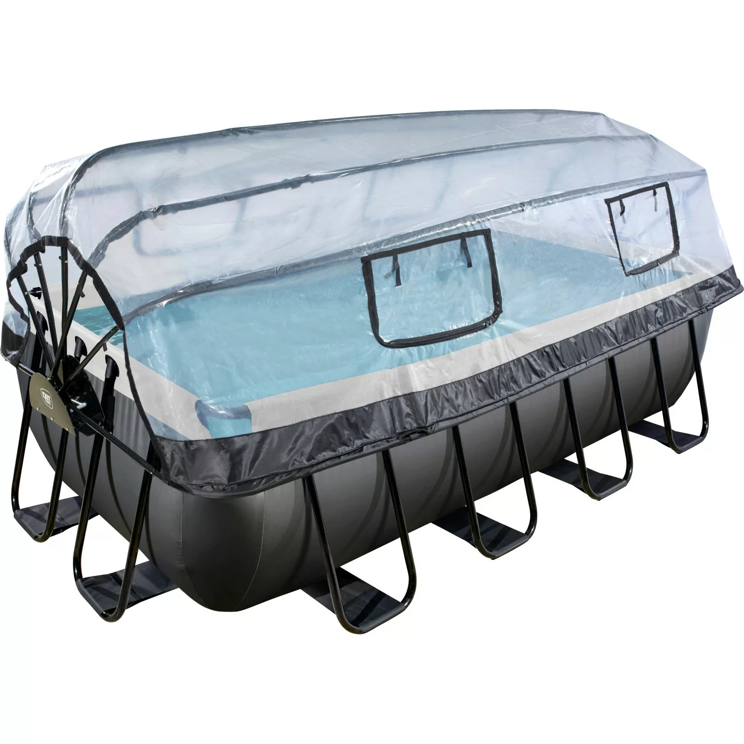 Exit Black Leather Pool Schwarz 400 x 200 x 100 cm m. Sandfilterp. u. Abdec günstig online kaufen