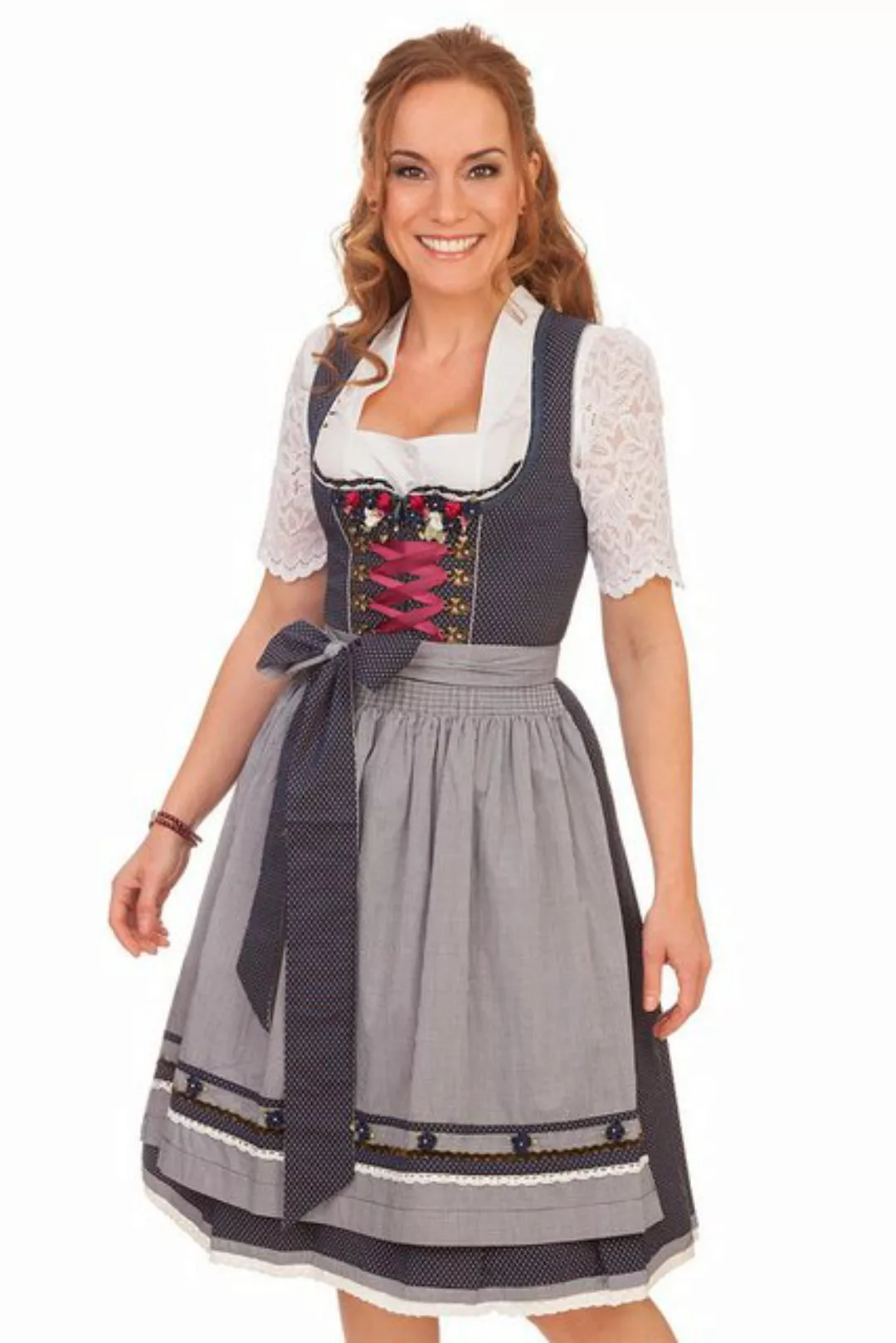 Krüger Madl Dirndl Midi Dirndl 2tlg. - NELA - marine günstig online kaufen