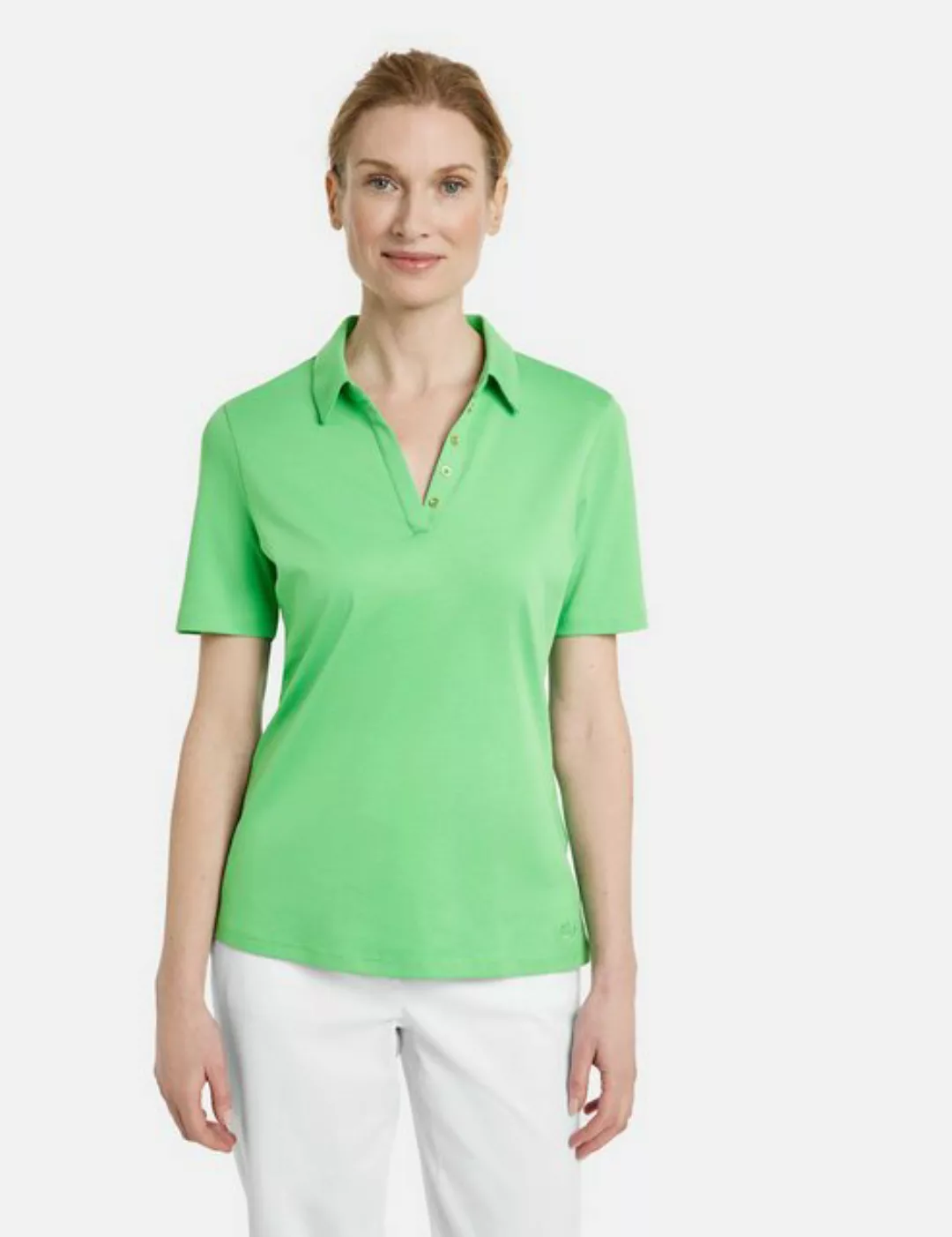 GERRY WEBER Kurzarmshirt Poloshirt aus Baumwolle günstig online kaufen