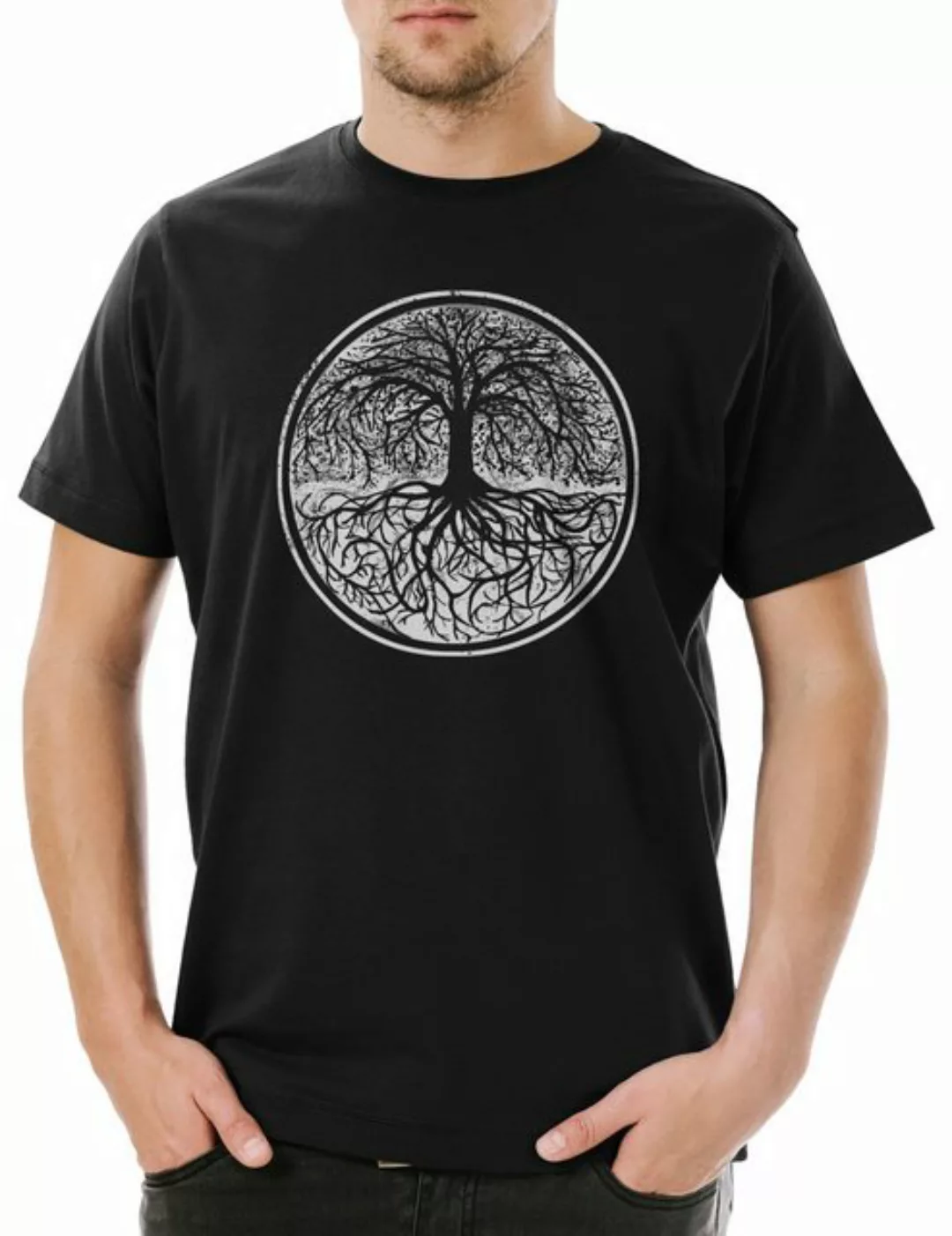 Urban Backwoods Print-Shirt Yggdrasil Tree Logo II Herren T-Shirt Tree Tyr günstig online kaufen