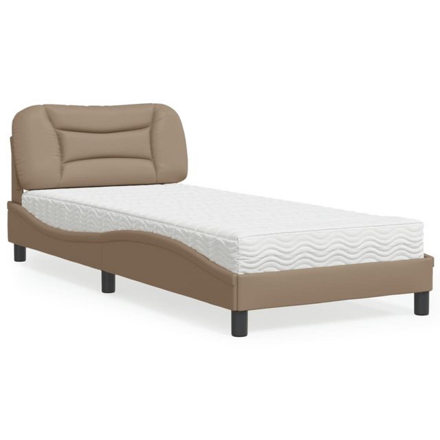 vidaXL Bett Bett mit Matratze Cappuccino-Braun 90x190 cm Kunstleder günstig online kaufen