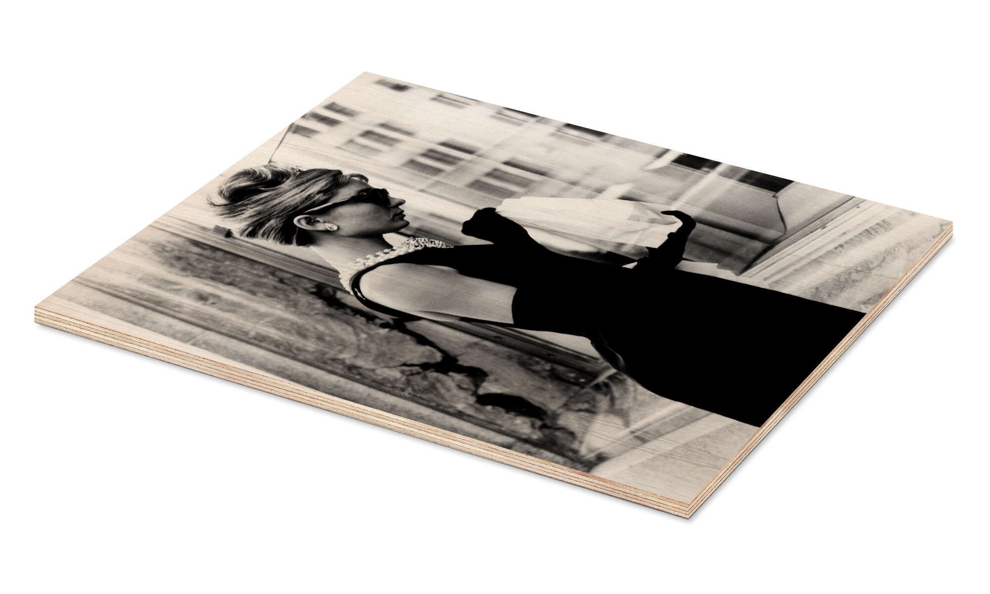 Posterlounge Holzbild Everett Collection, Audrey Hepburn günstig online kaufen