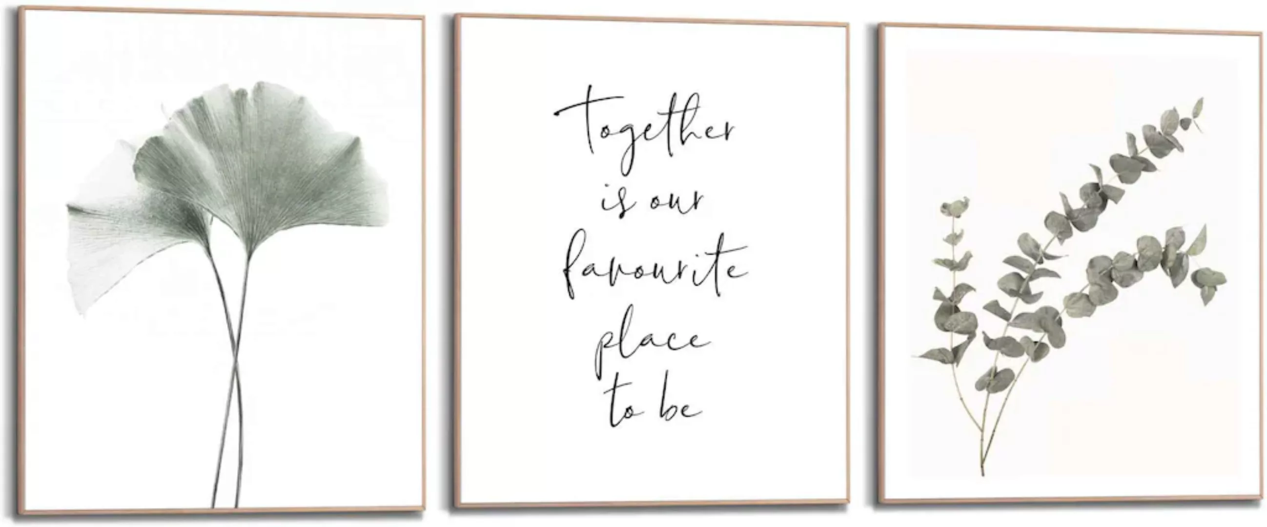 Reinders! Wandbild »Zusammen Eukalyptus - Pflanze - Ginkgo - Natur - Liebe« günstig online kaufen