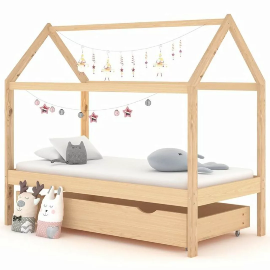 Kinderbett Mit Schublade Massivholz Kiefer 80x160 Cm günstig online kaufen