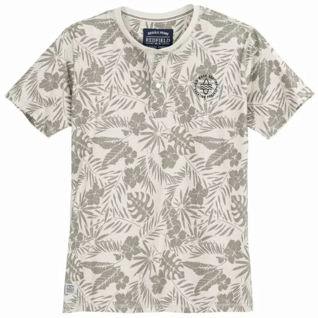 redfield Print-Shirt Große Größen Herren modisches T-Shirt offwhite floral günstig online kaufen