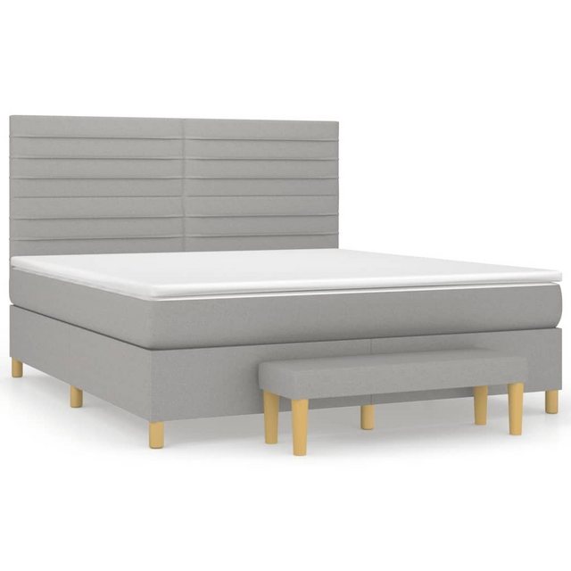 vidaXL Bettgestell Boxspringbett mit Matratze Hellgrau 160x200 cm Stoff Bet günstig online kaufen