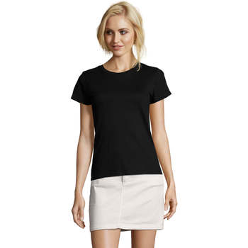Sols  T-Shirt Camiseta IMPERIAL FIT color Negro-100% algodón semi-peinado günstig online kaufen