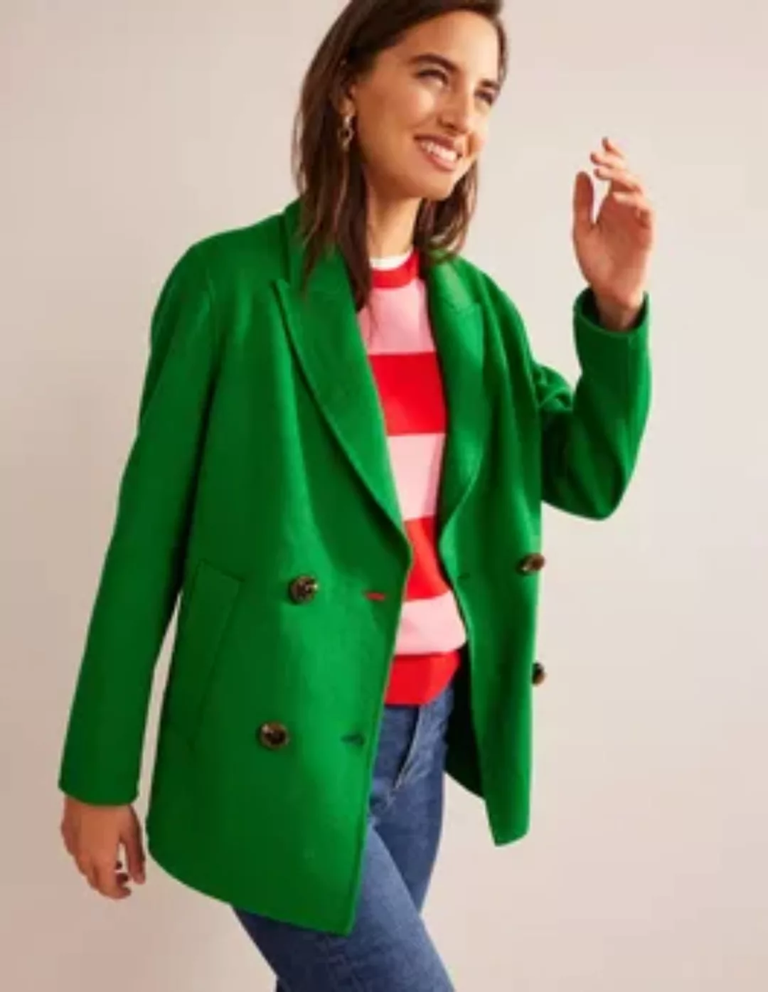 Cabanjacke aus Wollmischung Damen Boden, Highland-Grün günstig online kaufen
