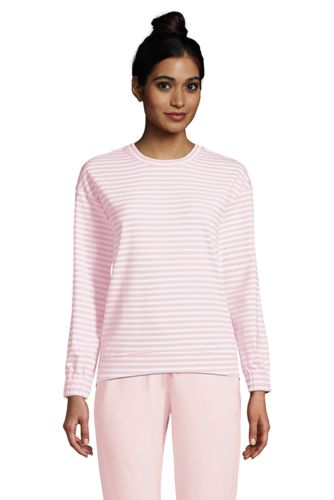 Pyjama-Sweatshirt aus Stretch-Jersey, Damen, Größe: L Normal, Pink, by Land günstig online kaufen