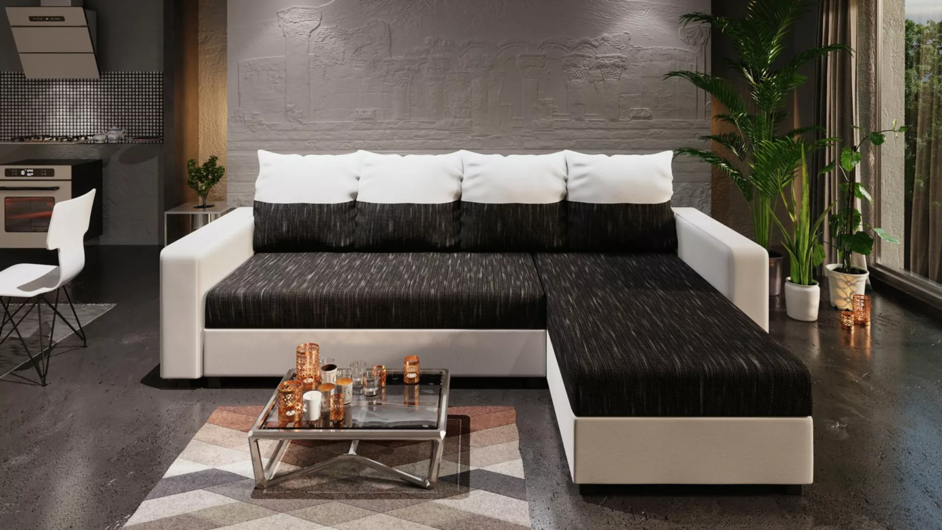 ALTDECOR Ecksofa ASTA-L, Couch mit Schlaffunktion, Wohnzimmer - Wohnlandsch günstig online kaufen