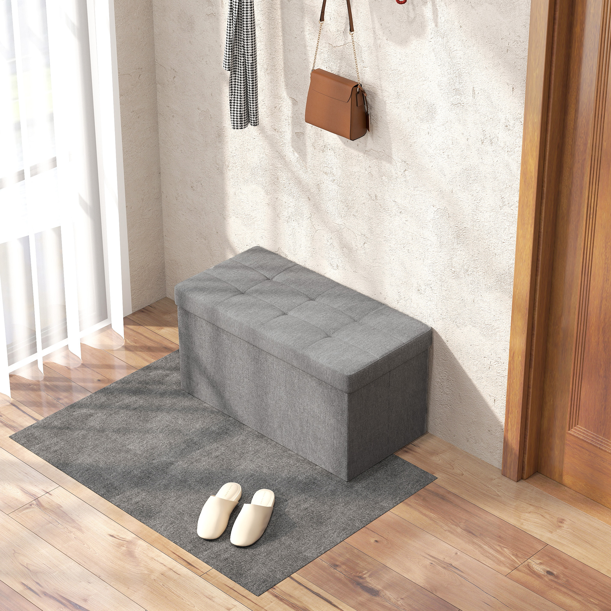 HOMCOM Aufbewahrungsbank, Aufbewahrungshocker, 76 x 38 x 38 cm, 84L, faltba günstig online kaufen