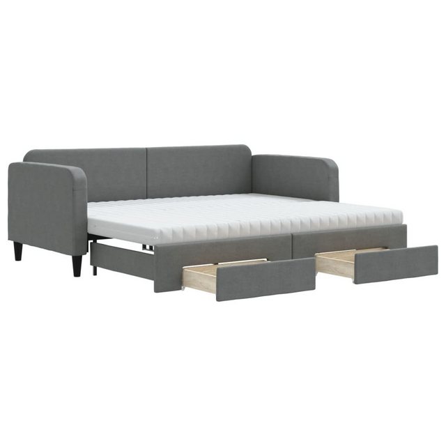 vidaXL Gästebett Tagesbett Ausziehbar mit Schubladen Dunkelgrau 90x200 cm S günstig online kaufen