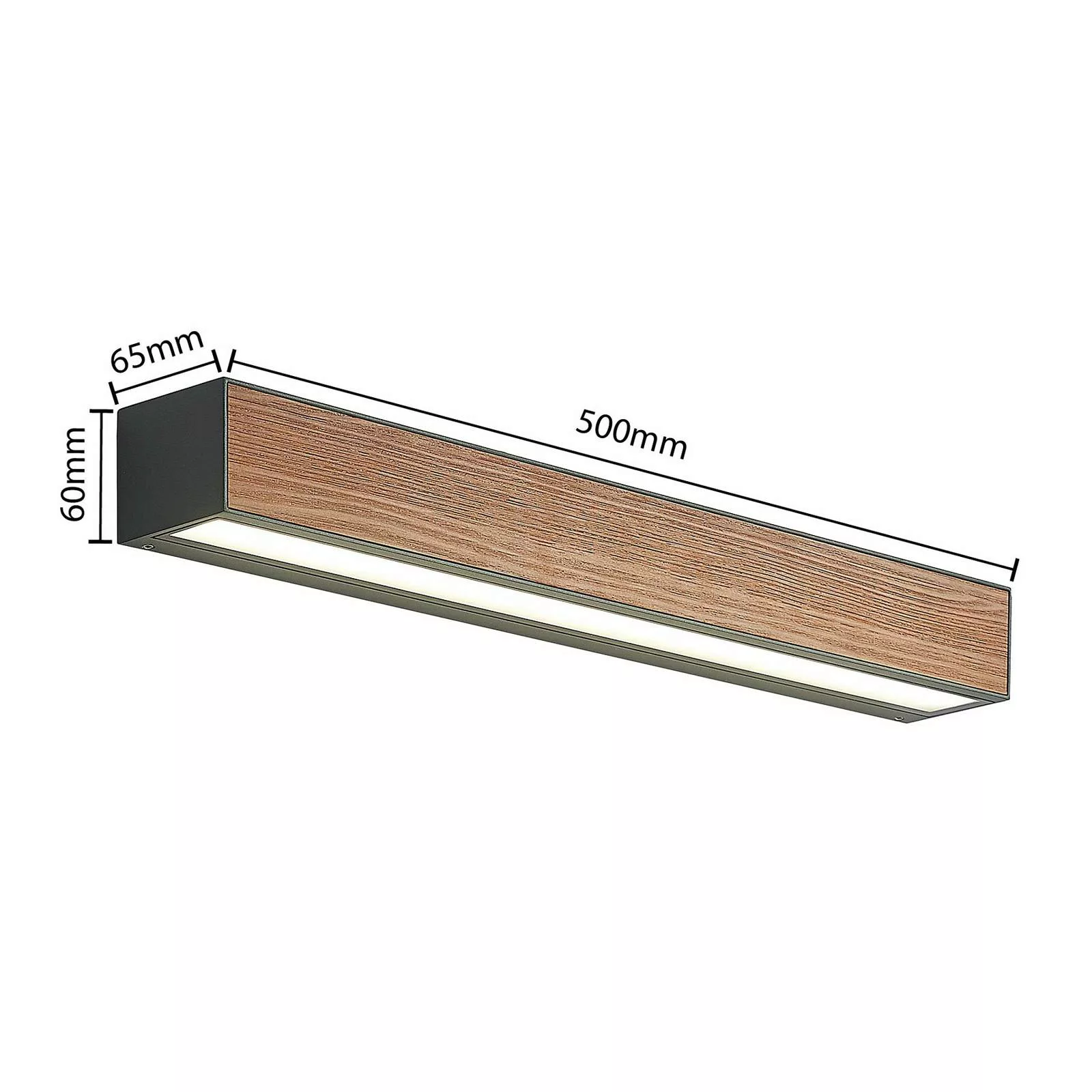 Arcchio Lengo LED-Wandlampe CCT, 50cm, 1-fl. Holz günstig online kaufen