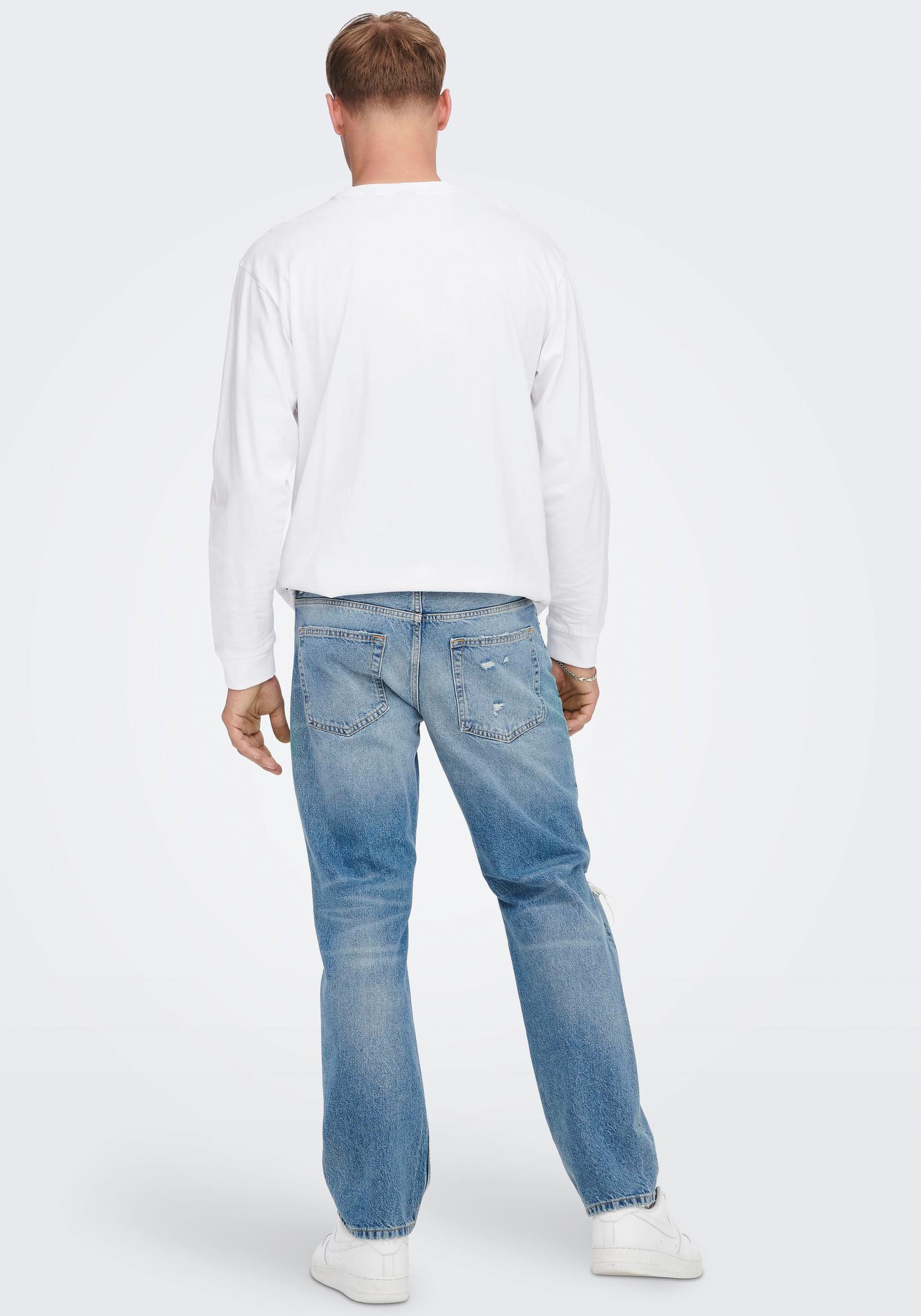 Only & Sons Herren Jeans ONSEDGE LOOSE 4067 - Relaxed Fit - Blau - Light Bl günstig online kaufen