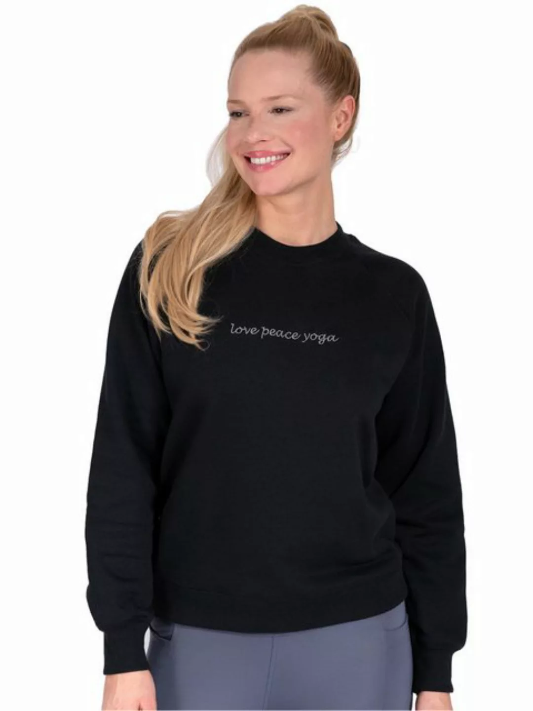 Magadi Yoga & Relax Shirt Bella aus Sweat-Stoff mit Love Peace Yoga günstig online kaufen