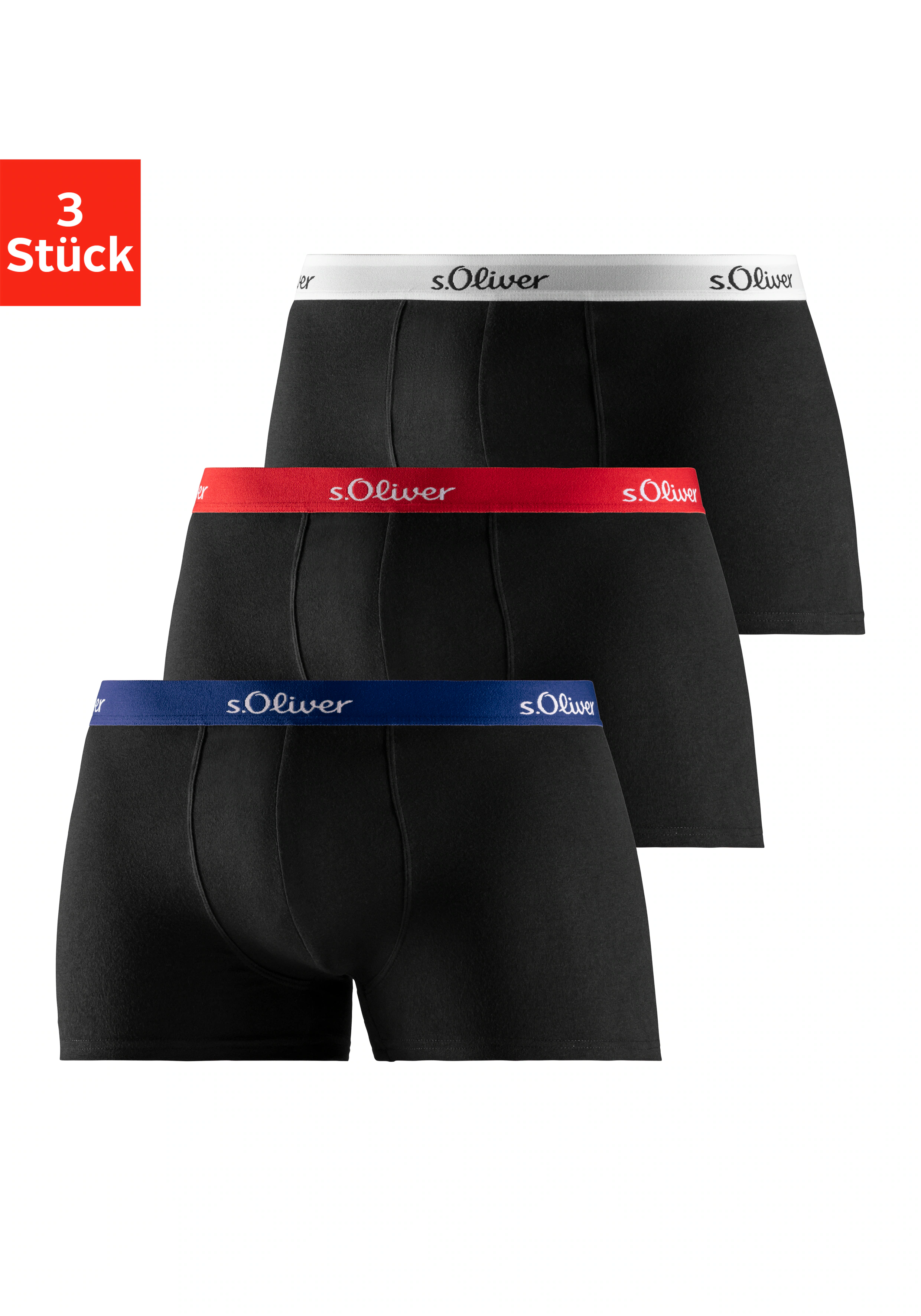 s.Oliver Boxer "Boxershorts für Herren", (3 St.), klassisches Basic für jed günstig online kaufen