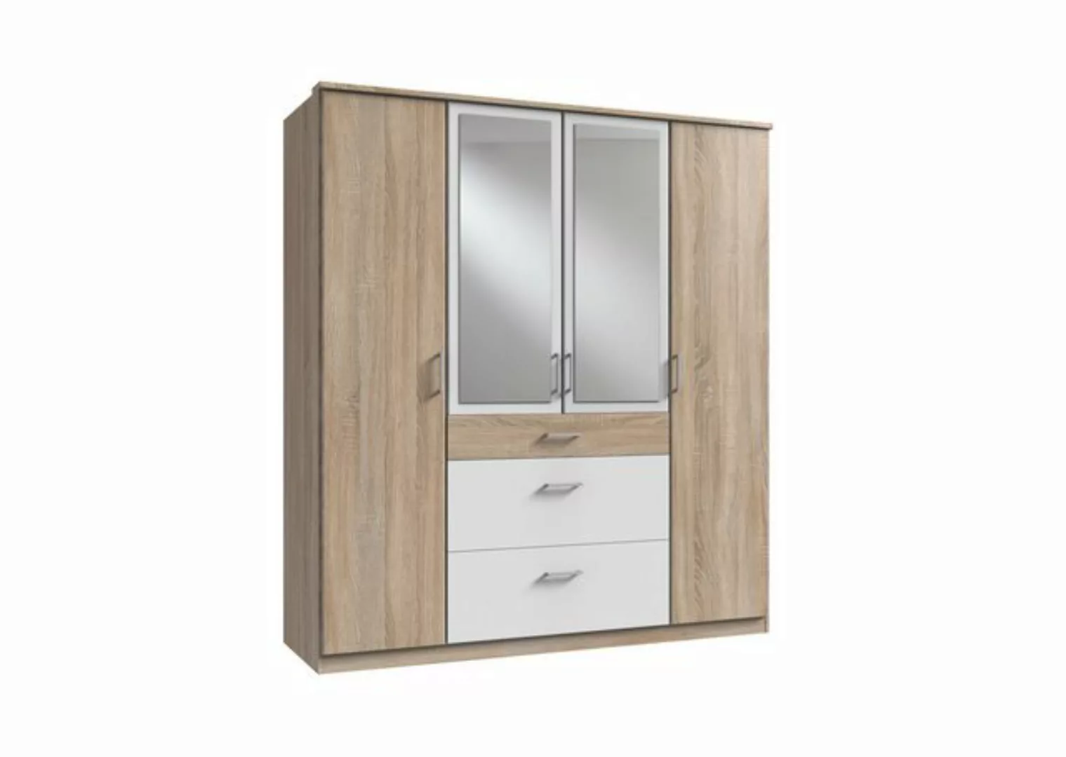 Kleiderschrank 4trg mit 2 Spiegel CLICK von WIMEX braun günstig online kaufen