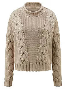 Pullover Stehkragen Peter Hahn beige günstig online kaufen