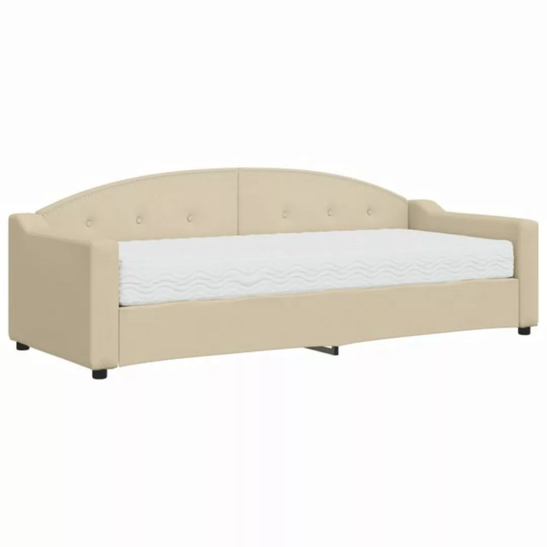 vidaXL Gästebett Gästebett Tagesbett mit Matratze Creme 80x200 cm Stoff Bet günstig online kaufen