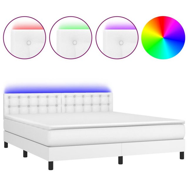 vidaXL Boxspringbett Bett Boxspringbett mit Matratze & LED Kunstleder (180 günstig online kaufen