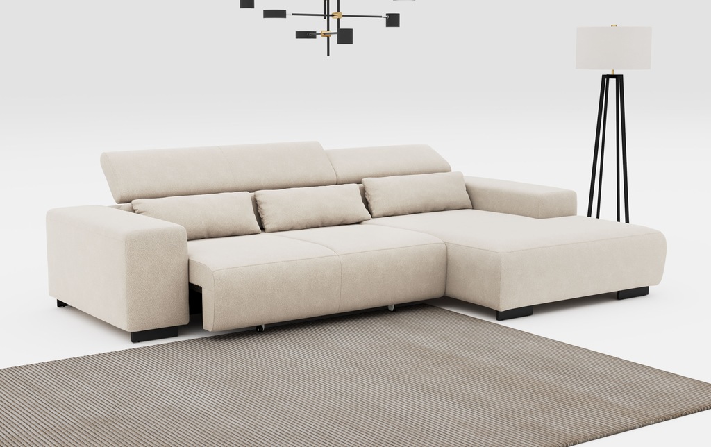 COTTA Ecksofa "Side L-Form, mit Kopfteilverstellung und Zierkissen", option günstig online kaufen