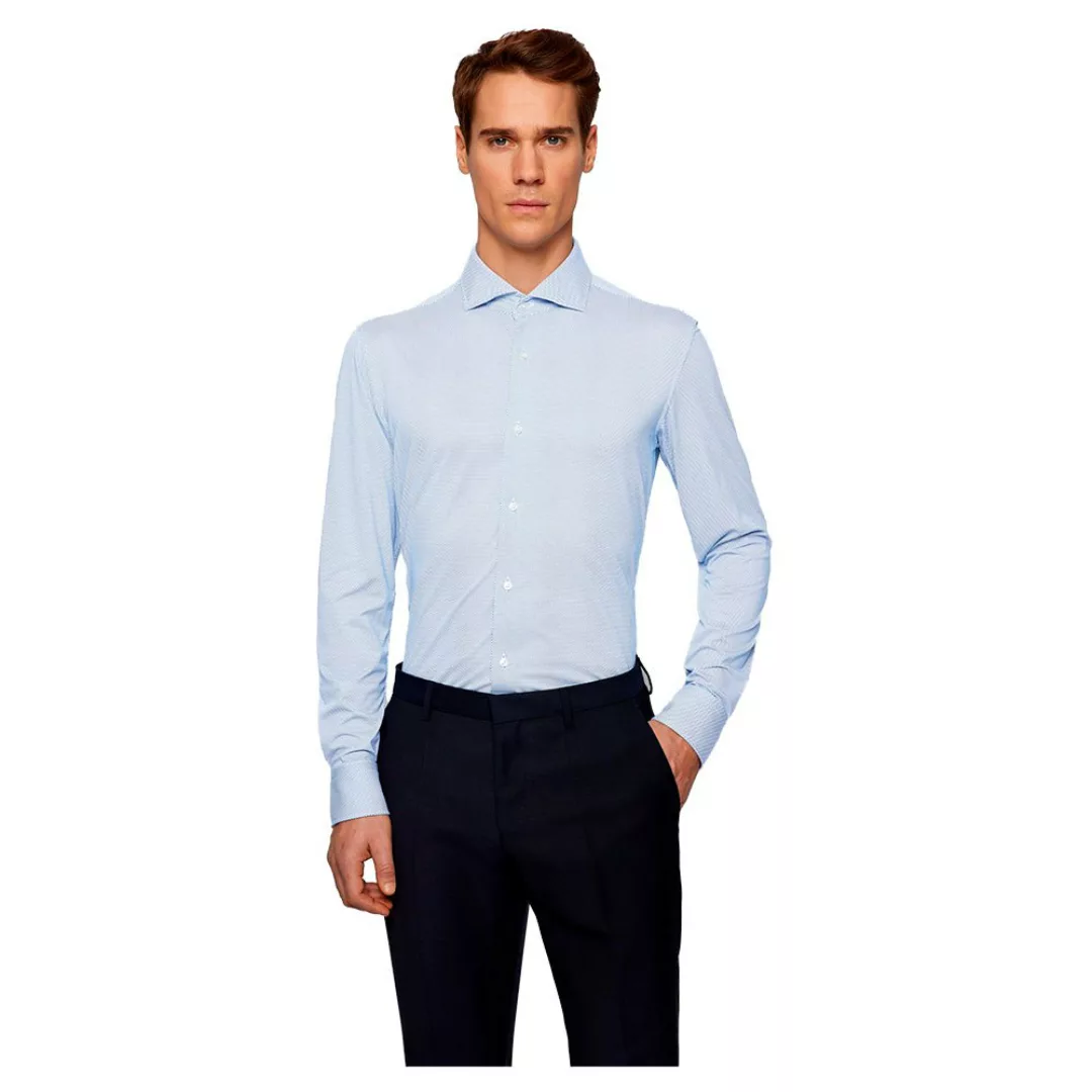 Boss Jason Langarm Hemd 45 Medium Blue günstig online kaufen