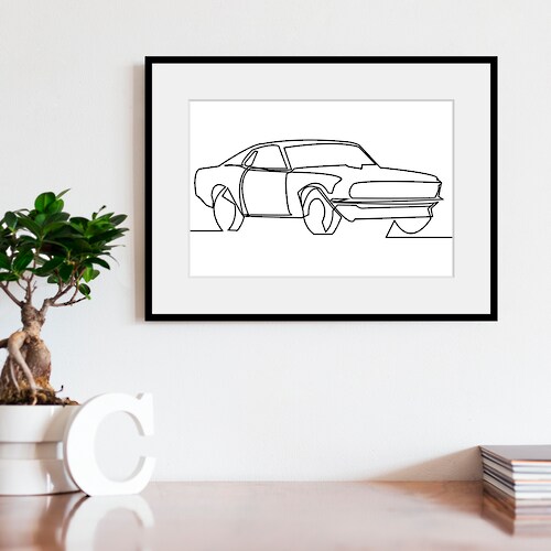 queence Bild "Shotgun", Auto-Fahrzeuge-Kunst-Schwarz-Weiß, (1 St.), HD Prem günstig online kaufen