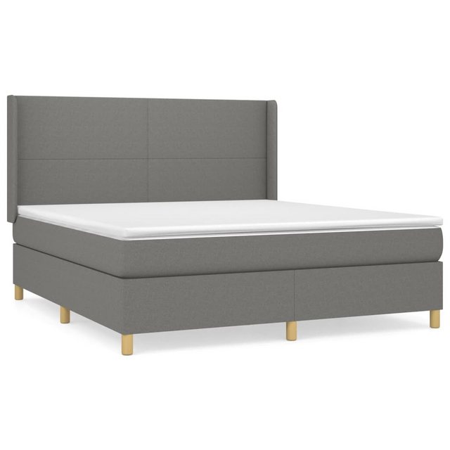 vidaXL Boxspringbett Boxspringbett mit Matratze Dunkelgrau 180x200 cm Stoff günstig online kaufen