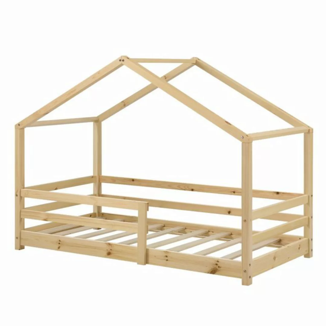 en.casa Hausbett, »Knätten« in Haus-Optik mit Rausfallschutz 90x200 cm Holz günstig online kaufen