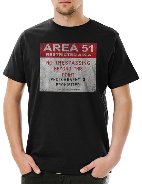 Urban Backwoods Print-Shirt Area 51 Vintage Logo Sign Herren T-Shirt Ufo Tr günstig online kaufen