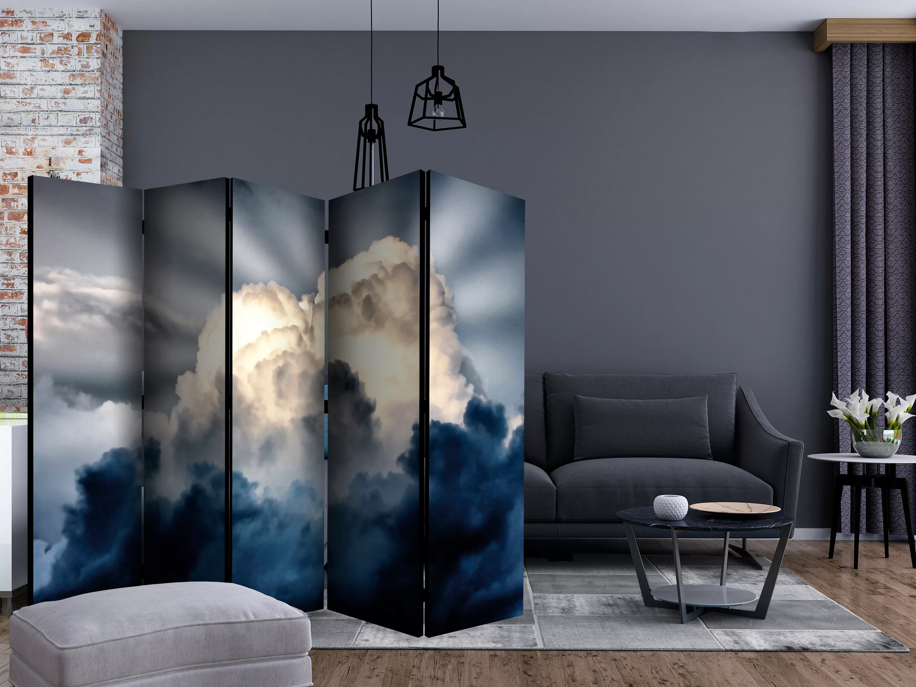 5-teiliges Paravent - Rays In The Sky Ii [room Dividers] günstig online kaufen