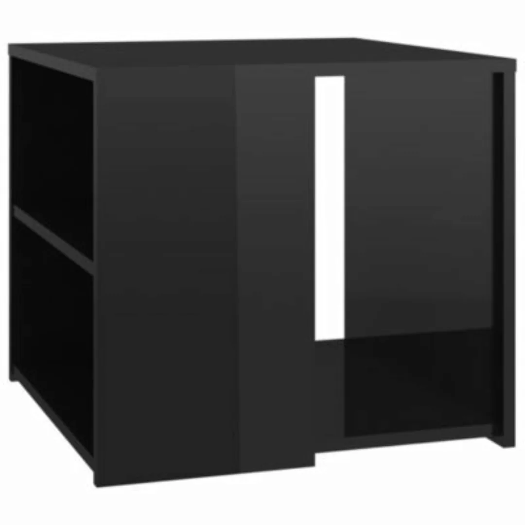 Beistelltisch Hochglanz-schwarz 50x50x45 Cm Spanplatte günstig online kaufen