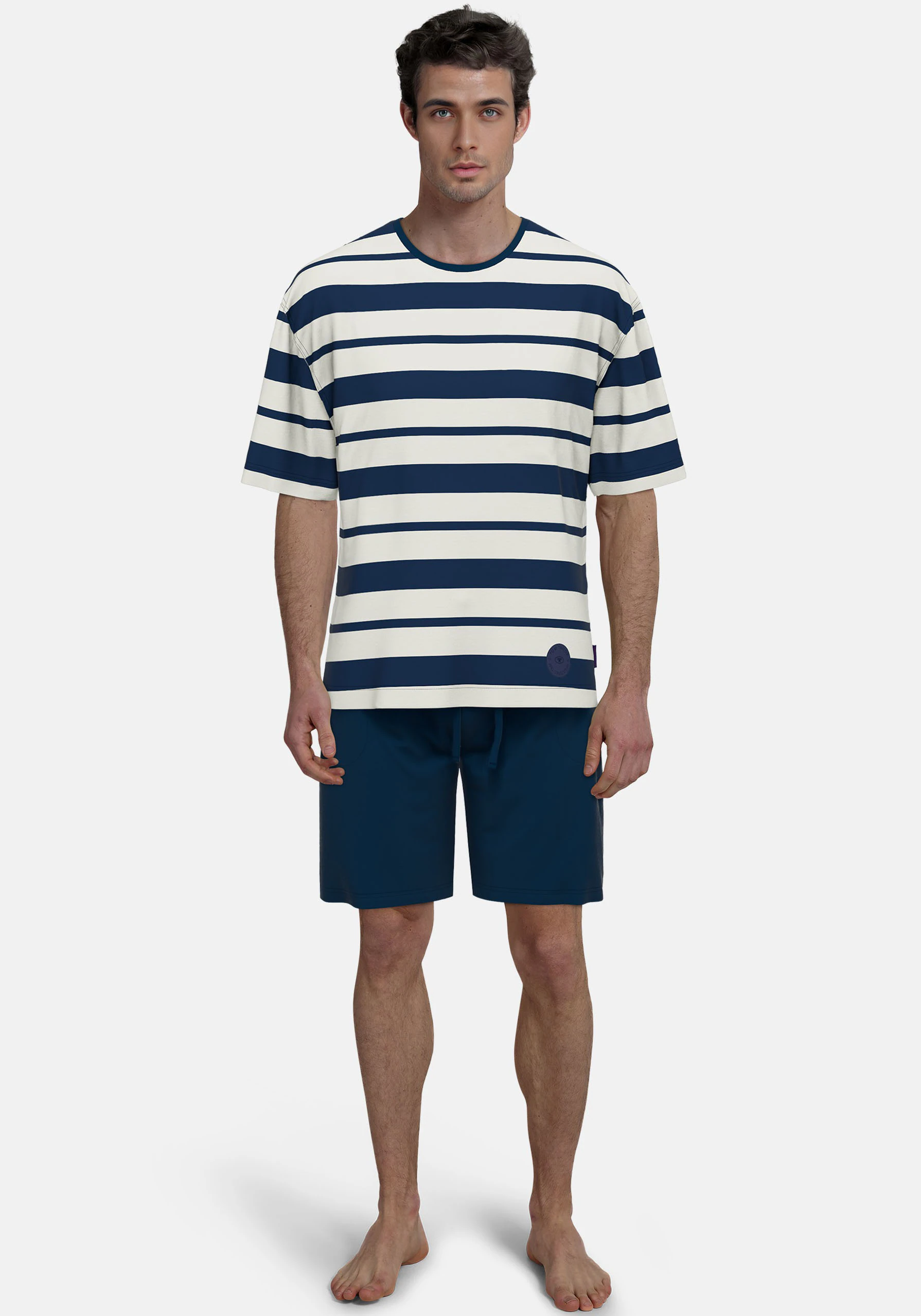 TOM TAILOR Shorty "Kilkenny", (2 tlg.), Gestreift, Rundhalsausschnitt günstig online kaufen