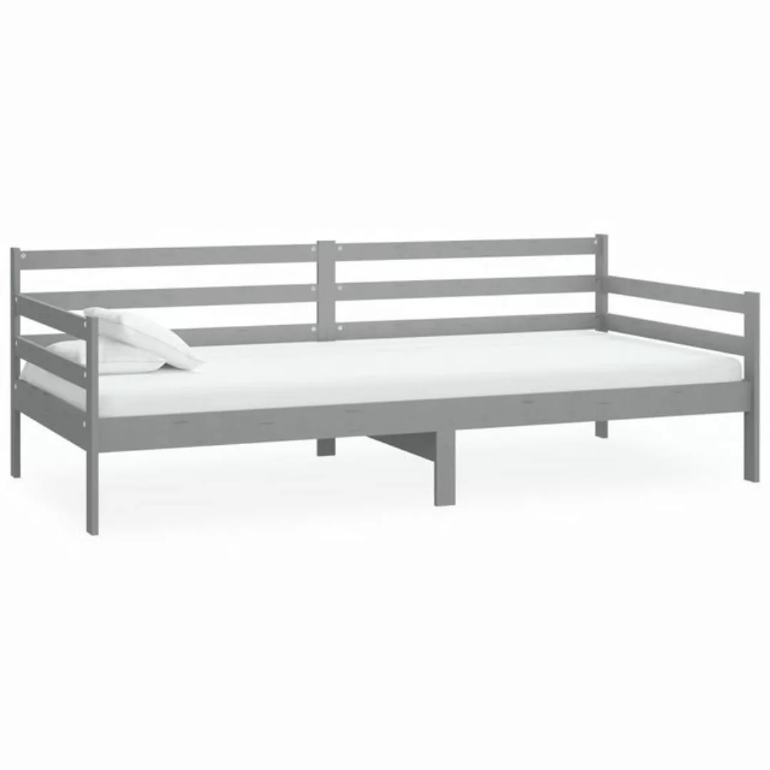 vidaXL Bett Tagesbett Grau Kiefer Massivholz 90x200 cm günstig online kaufen