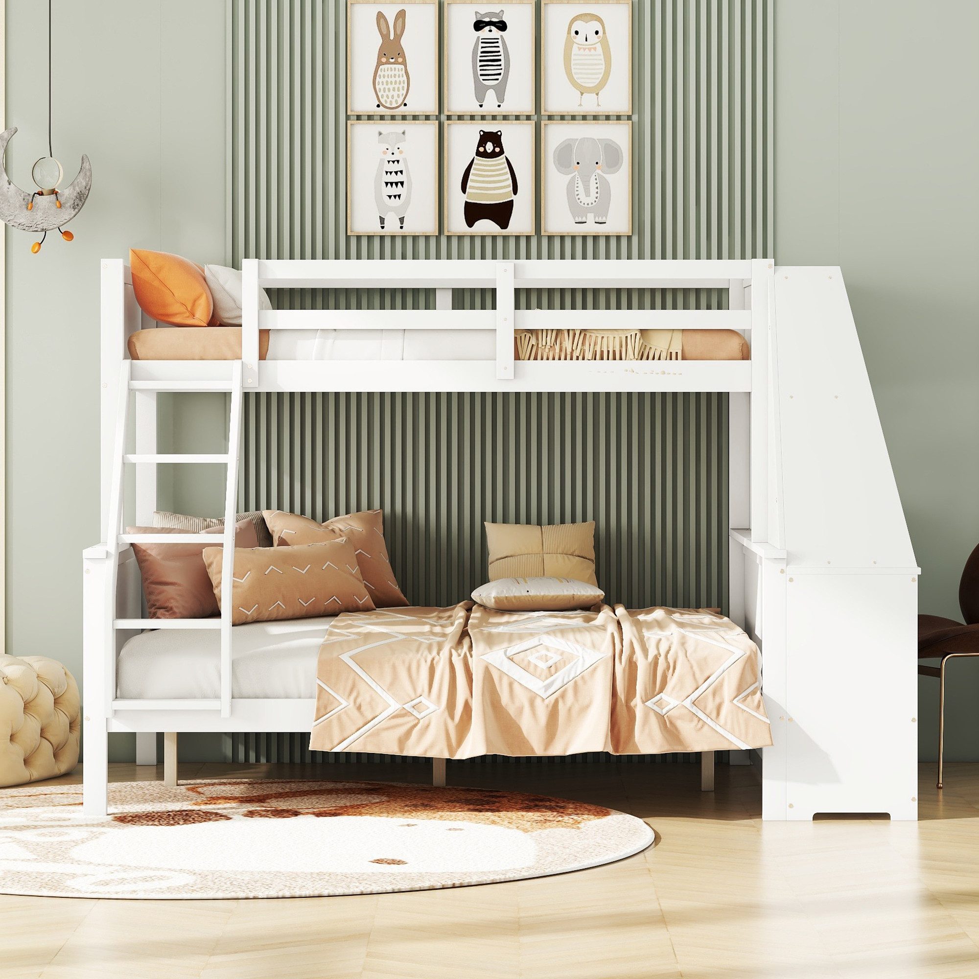 Flieks Etagenbett, Holzbett Kinderbett 90x200cm/140x200cm mit günstig online kaufen