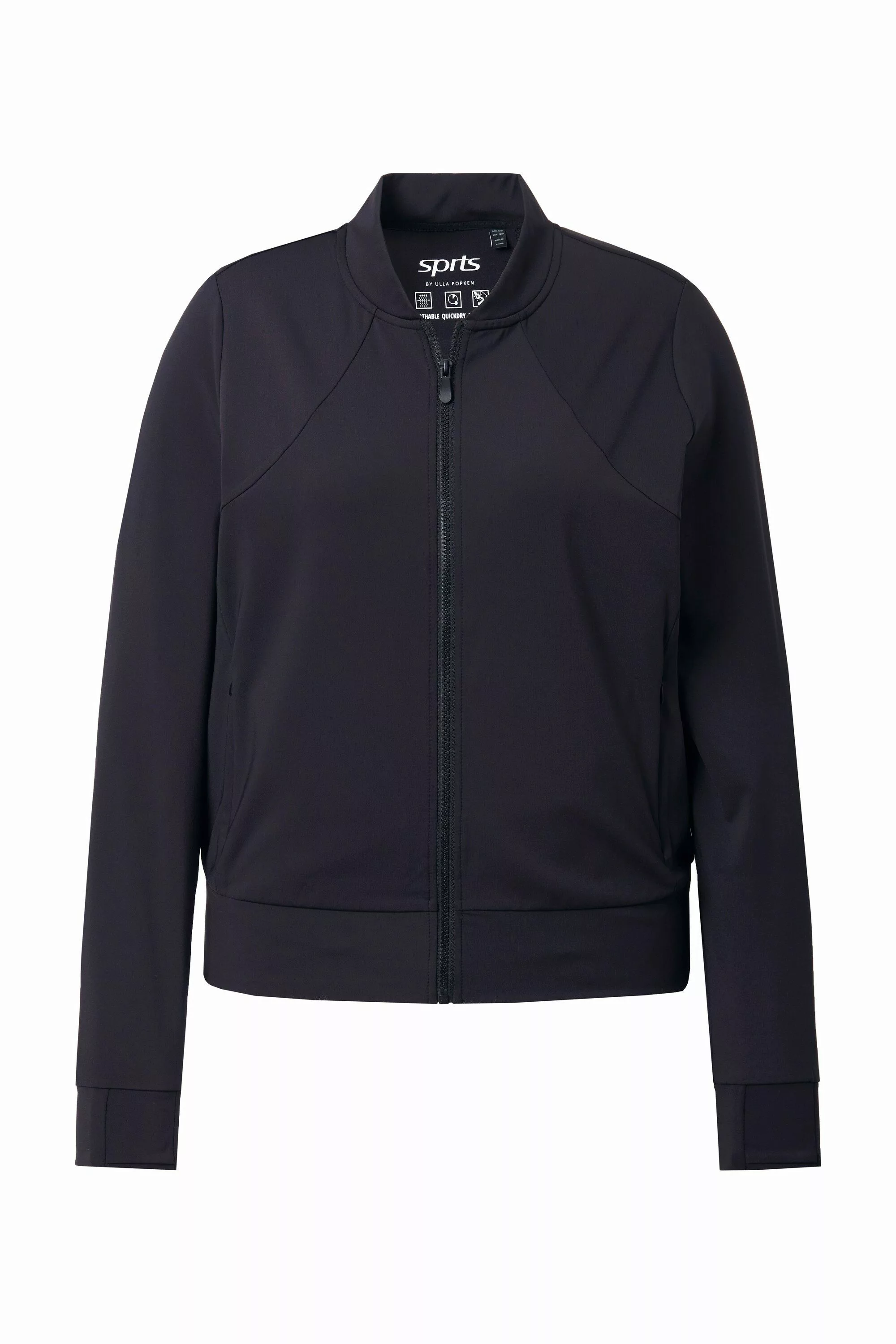 Ulla Popken Sweatjacke Funktions-Sweatjacke Collegekragen Daumenloch günstig online kaufen