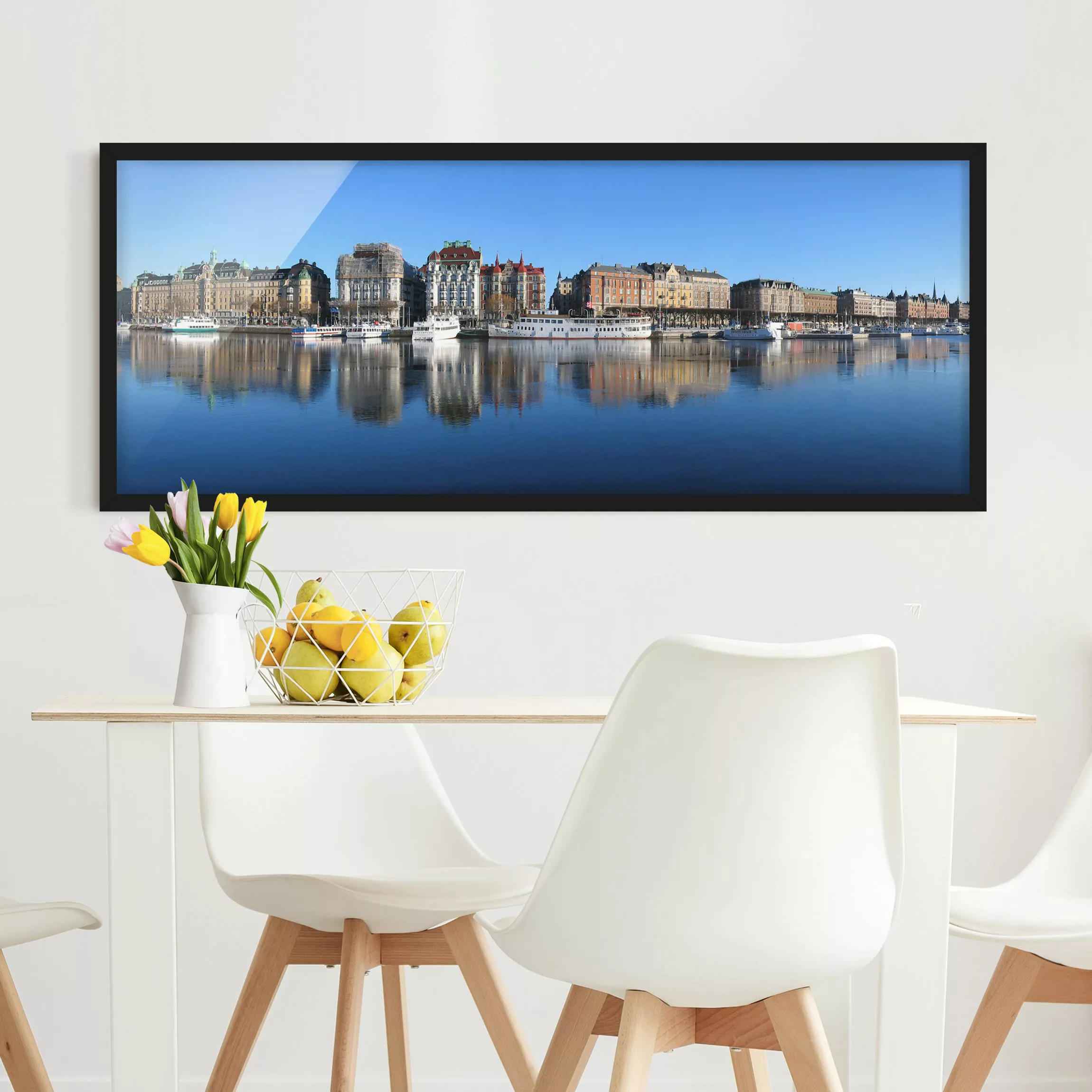 Bild mit Rahmen Architektur & Skyline - Panorama Stockholm günstig online kaufen