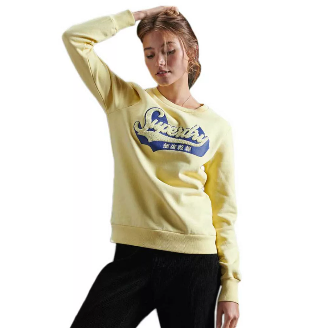 Superdry Chenille Shadow Standard Crew Sweatshirt XS Pale Yellow günstig online kaufen