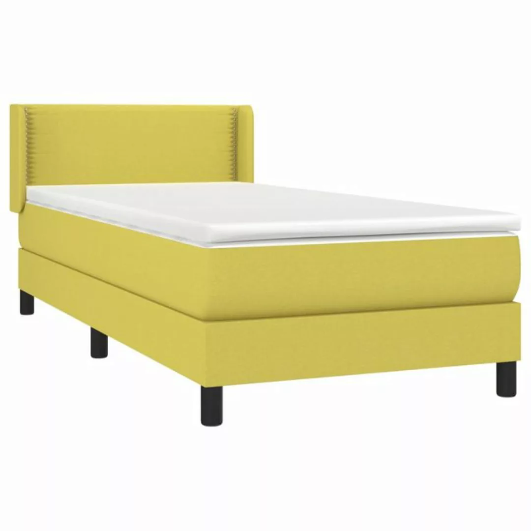 vidaXL Bett Boxspringbett mit Matratze Grün 100x200 cm Stoff günstig online kaufen