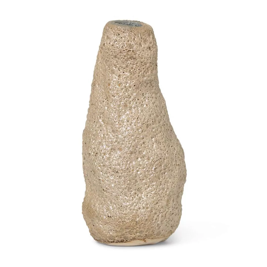 Vulca Mini Vase / Emailliertes Steinzeug - Ferm Living - Beige günstig online kaufen