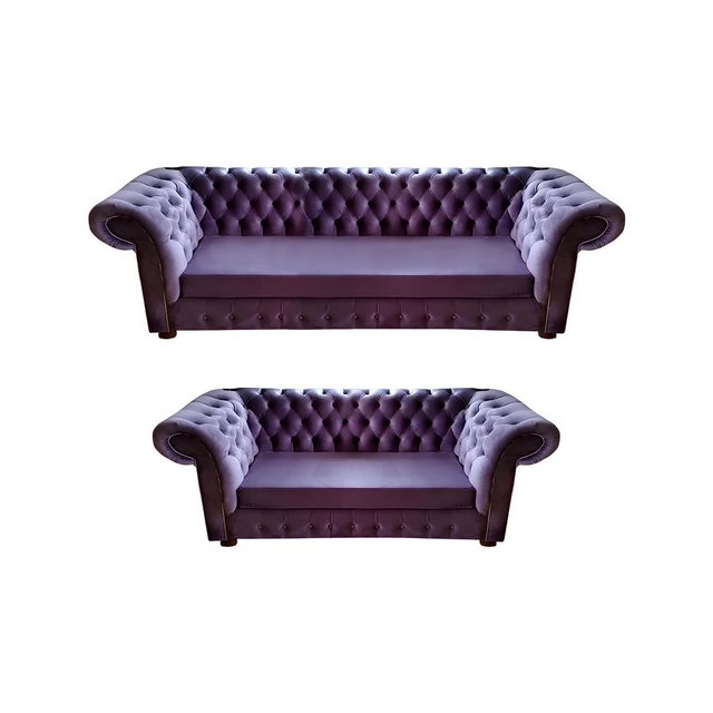 Xlmoebel Sofa Chesterfield Violett Wohnzimmer-Set mit modernen Polstermöbel günstig online kaufen