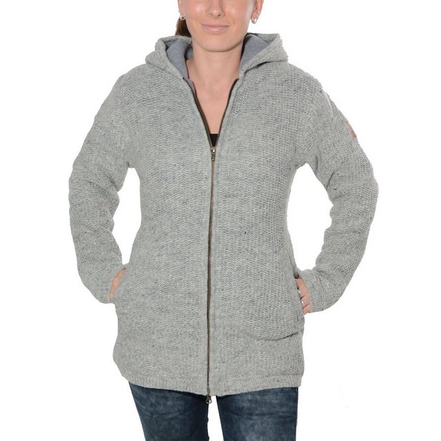 KUNST UND MAGIE Kapuzenstrickjacke Klassische Damen Strickjacke Wolle Jacke günstig online kaufen