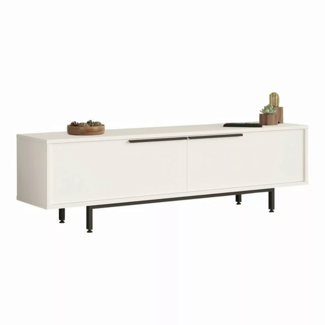 en.casa TV-Schrank »Urejovle« mit 2 Türen 160 x 36 x 45 cm Weiß günstig online kaufen