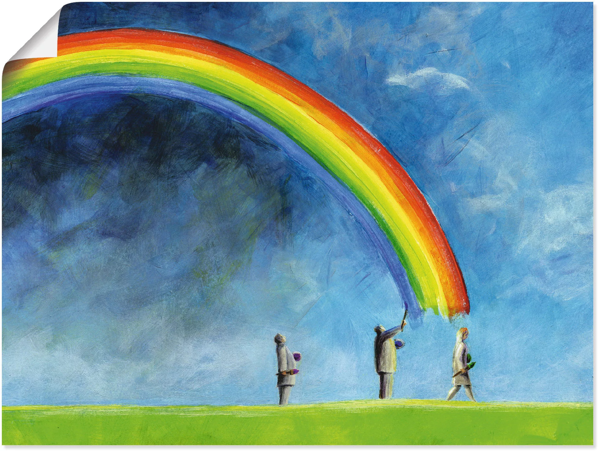 Artland Poster »Regenbogen malen«, Gruppen & Familien, (1 St.), als Leinwan günstig online kaufen