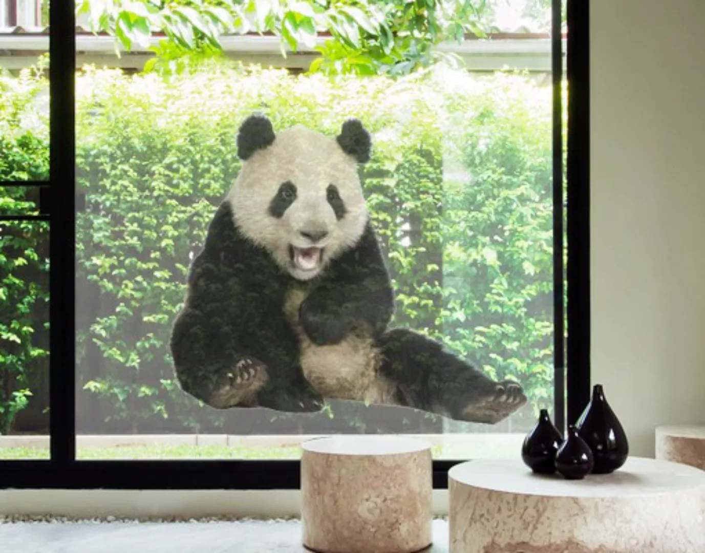 Fensterfolie Lachender Panda günstig online kaufen