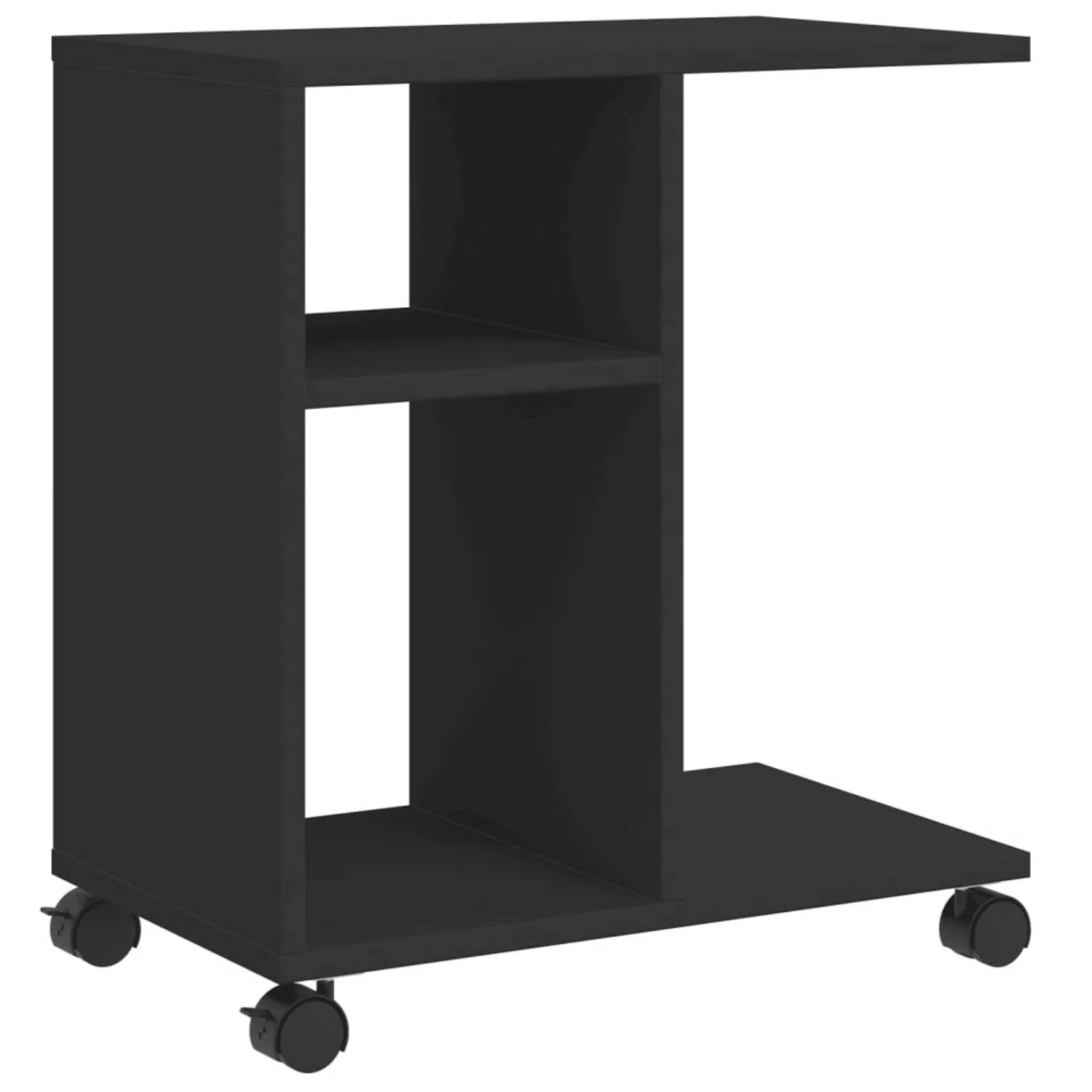 vidaXL Beistelltisch mit Rollen Schwarz 50x30x55 cm Holzwerkstoff günstig online kaufen