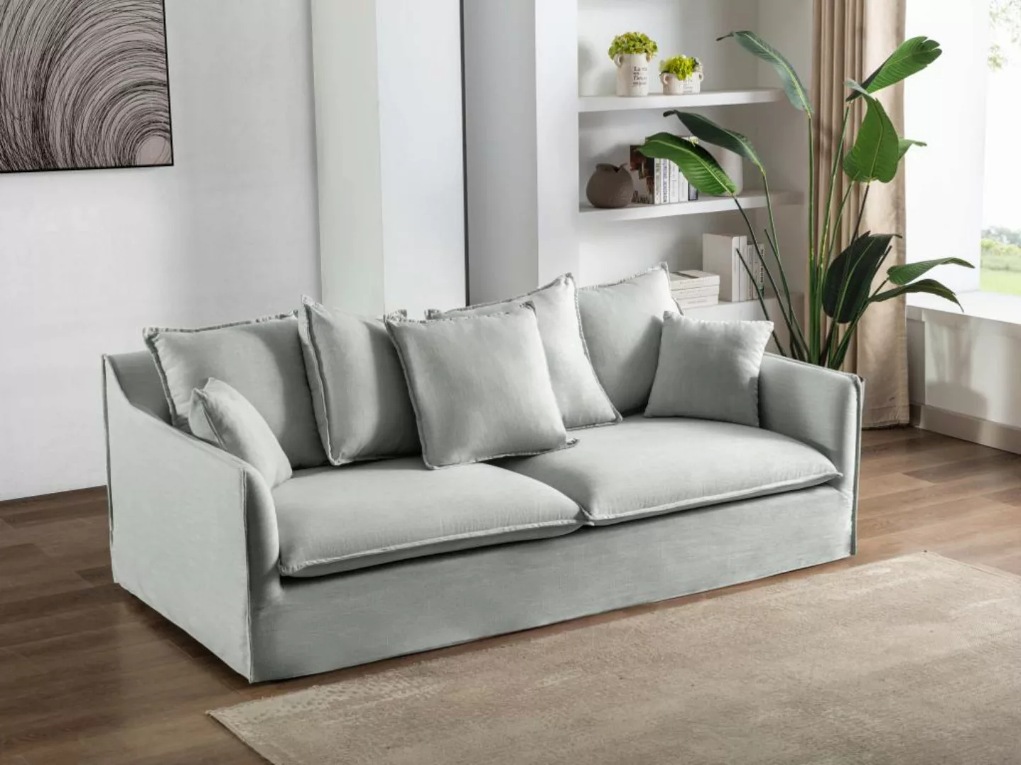 Sofa 3-Sitzer - Stoff - Grau - SANKA günstig online kaufen