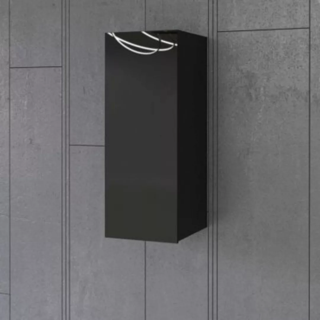 Hängeschrank Wohnzimmer schwarz HOOVER-83 modern mit Glasfront, B/H/T: ca. günstig online kaufen