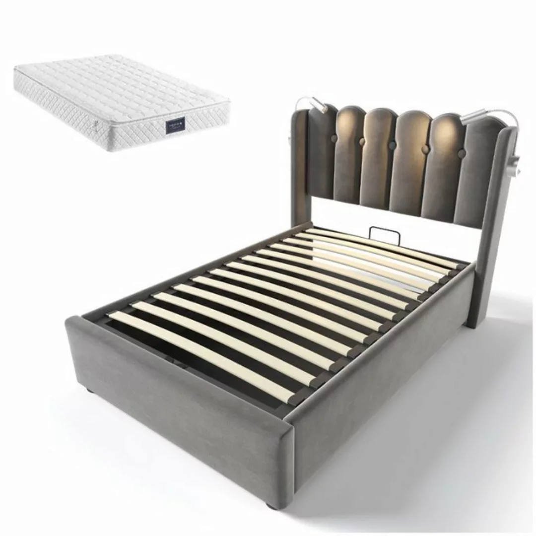 Gotagee Polsterbett Einzelbett Stauraumbett Jugendbett (Mit Matratze) 90x20 günstig online kaufen